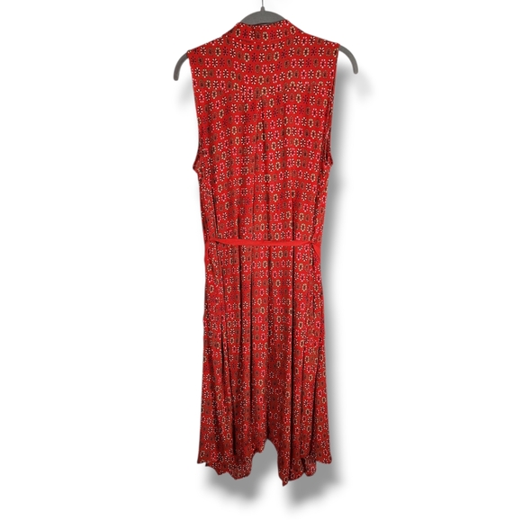 Maeve Anthropologie Red Daisy Midi Shirtdress US 6 - Picture 3 of 15